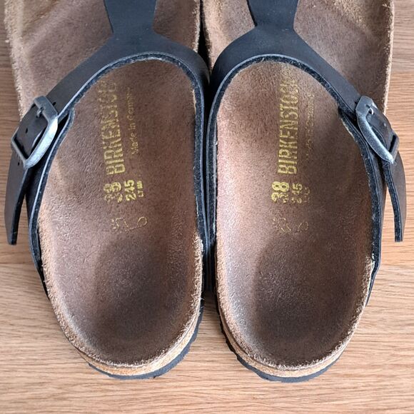 Birkenstock Women’s 38 US 7 Gizeh Thong Sandals Black Flat Summer Casual Boho - Picture 4 of 11